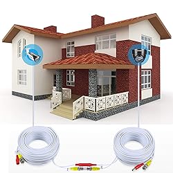 HISVISION 4 Pack 100feet(30M) 2-in-1 BNC Video