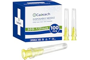 Careach 100pcs 30Ga 1/2 inch Needle for Industrial Lab Accessories, Measuring and Refilling Inks