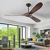 EOPETY 72 Inch Ceiling Fan No Light ，Wood Outdoor