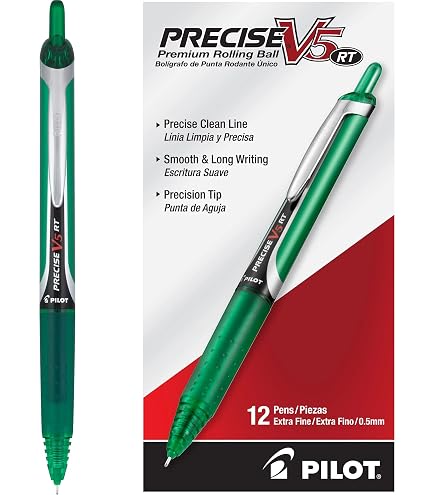 Amazon.com: PILOT Precise V5 RT Rollerball Pens, Blue, Pack of 12