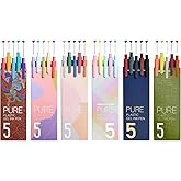 Kaco PURE Colored Gel Pens, 30 Pieces Assorted Color Ink 0.5 mm Fine Point Aesthetic Pens for Journaling Cute Stationery Offi