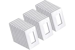 BESTTEN 30 Pack of 1-Gang Screwless Wall Plate, USWP6 Gloss Snow White Series, Decorator Outlet Cover, 11.91cm x 7.39cm, for 