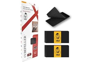CUBEFELLER® Hook and Loop Strips with Adhesive Heavy Duty | 4x2 Inch Strips with Adhesive 18 Sets, Black | Industrial Strength Sticky Fasteners Strips | Heavy Duty Strips with Adhesive | Double Sided