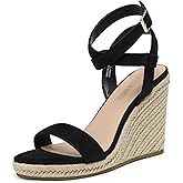DREAM PAIRS Womens Open Toe Espadrilles Dressy Platform Sandals Buckle Ankle Strap Stylish Wedges Sandals