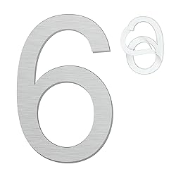 Self Adhesive House Numbers - 6 Inch Stainless