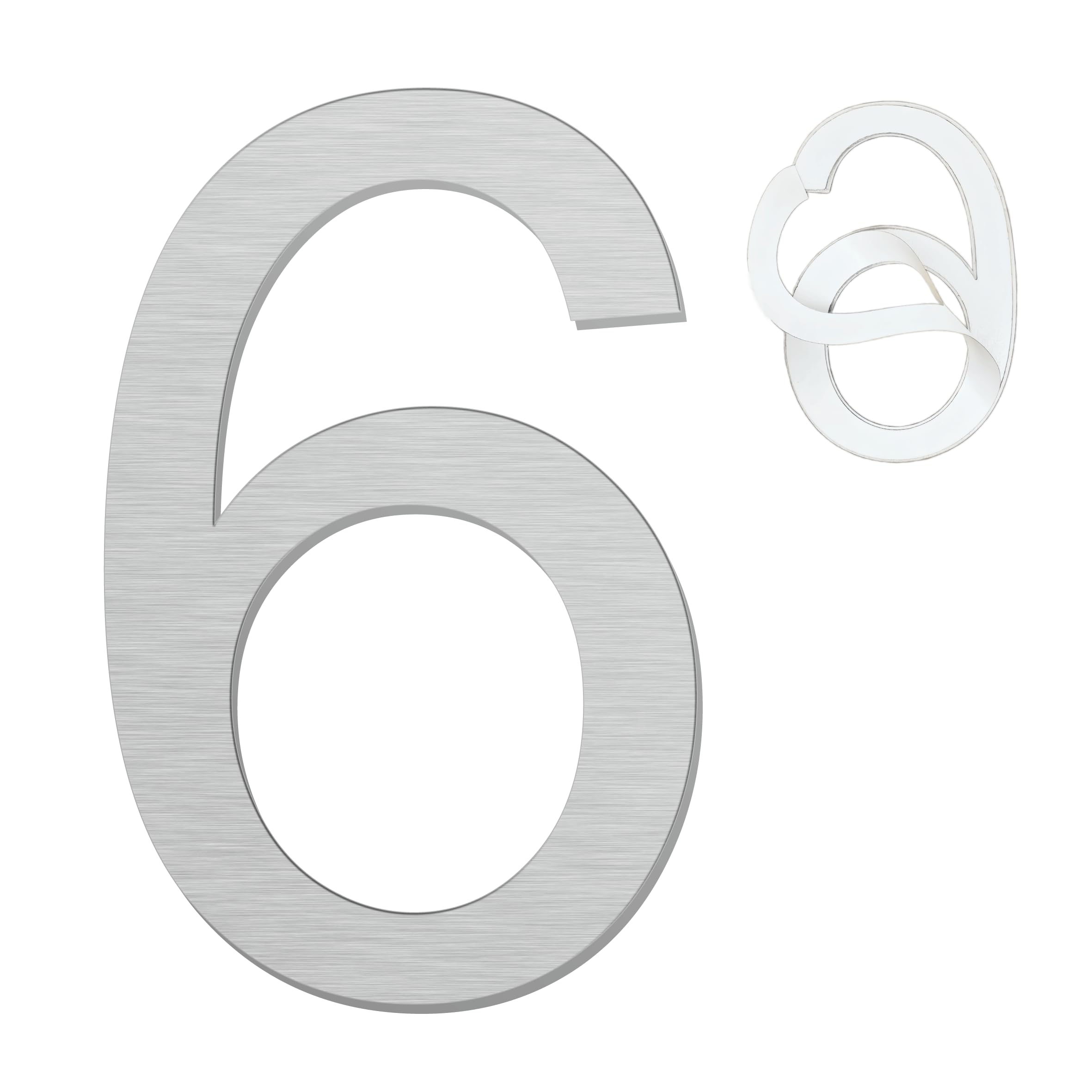 Self Adhesive House Numbers - 6 Inch Stainless