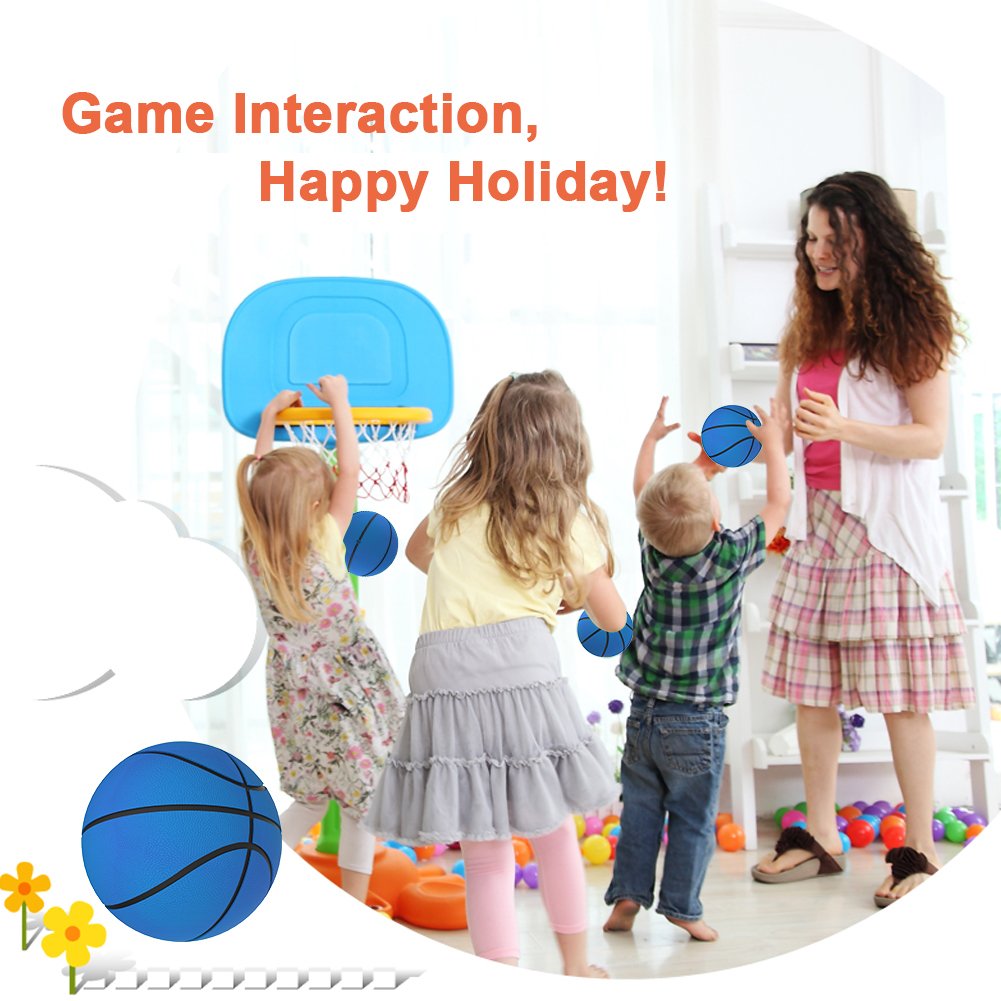 5inch Mini Basketball, HUNDA Indoor/Outdoor Small Basketball for Kids Soft and Bouncy Hand Held Ball +Eco-Friendly Material and Safe to Play