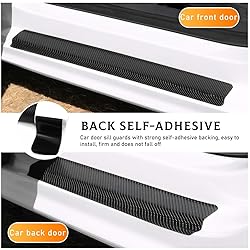 Yourkar 4 PCS Car Door Sill Protector, 4D Carbon