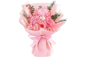 Gnifot Preserved Flowers Bouquet, Flowers for Delivery,Handmade Pink Rose Bouquets Lasting 3-5 Years, Luxury Gift Box,Birthday Flowers Gifts for Women Mom Grandma Wife Friends