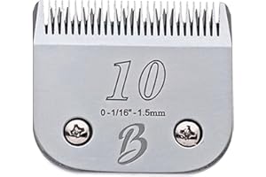 Bucchelli Detachable A Series 10 Blade Dog Grooming Cut Length 1/16" / 1.5mm Japanese Carbonized Steel Dog Grooming Blades 10 (Compatible A5 Series Clippers for Dogs Horses(B10)
