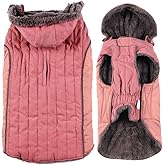 JoyDaog Fleece Dog Hoodie for Small Dogs Super Warm Puppy Jacket for Cold Winter Dog Coats,Pink S