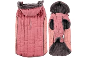JoyDaog Fleece Dog Hoodie for Small Dogs Super Warm Puppy Jacket for Cold Winter Dog Coats,Pink S