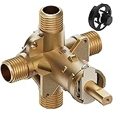 2510 Shower Valve Compatible with Moen Posi-temp Valve, Pressure Balancing Rough-In Valve, 1/2 Inch IPS Connection, Brass 4-Port for Bathtub and Shower