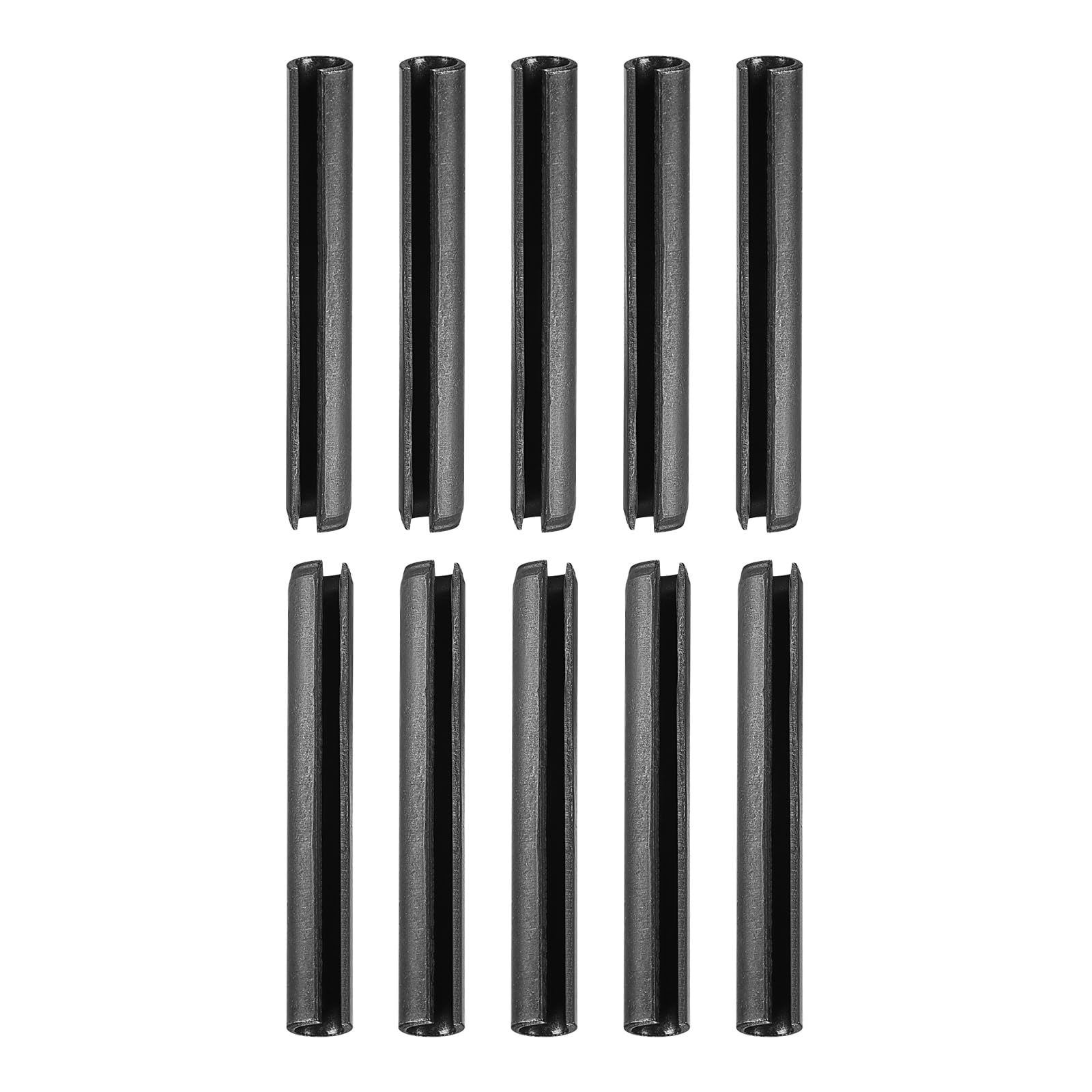 DTGN 6mmx45mm(DxL) Slotted Spring Pin - 20Pack - Good for Home Machine Fastener - 65Mn Spring Dowel Tension Roll Pin - Black