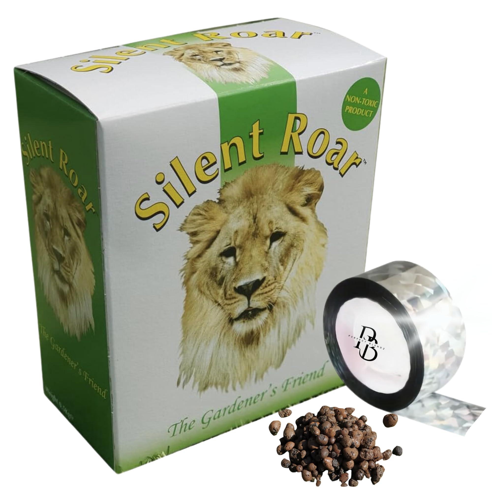 Cat Repellent For Garden Bundle With Silent Roar Cat Repellent Granules 500g & 50m of Reflective Bird Scare Tape: A Natural Cat Deterrent For Garden Solution to Keep Cats Away