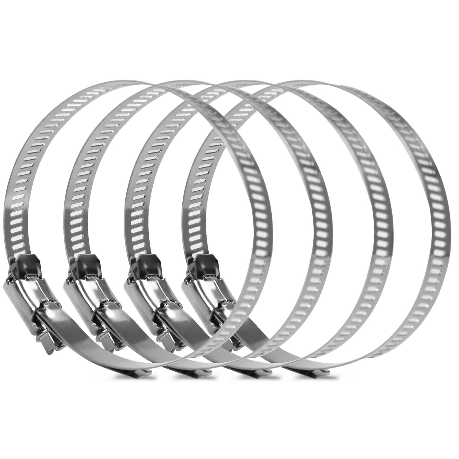 KALIM 304 Stainless Steel Adjustable 65-89MM Range Worm Gear Hose Clamps Assortment Kit, Fuel Line Clamp for Water Pipe, Plumbing, Automotive and Mechanical Application (4pcs 65-89mm)