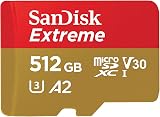 SanDisk 512GB Extreme microSDXC with SD Adapter UHS-I U3 V30 A2 190MB/s