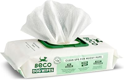 Beco Dog Wipes 1 Pack 80 Unscented Bamboo Plant Based Grooming Wipes