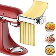 Pasta Attachment for Kitchenaid Stand Mixer, All Metal Pasta Maker Kitchenaid Attachment, Included Pasta Sheet Roller, Spaghetti Cutter, Fettuccine Cutter Maker Accessories and Cleaning Brush