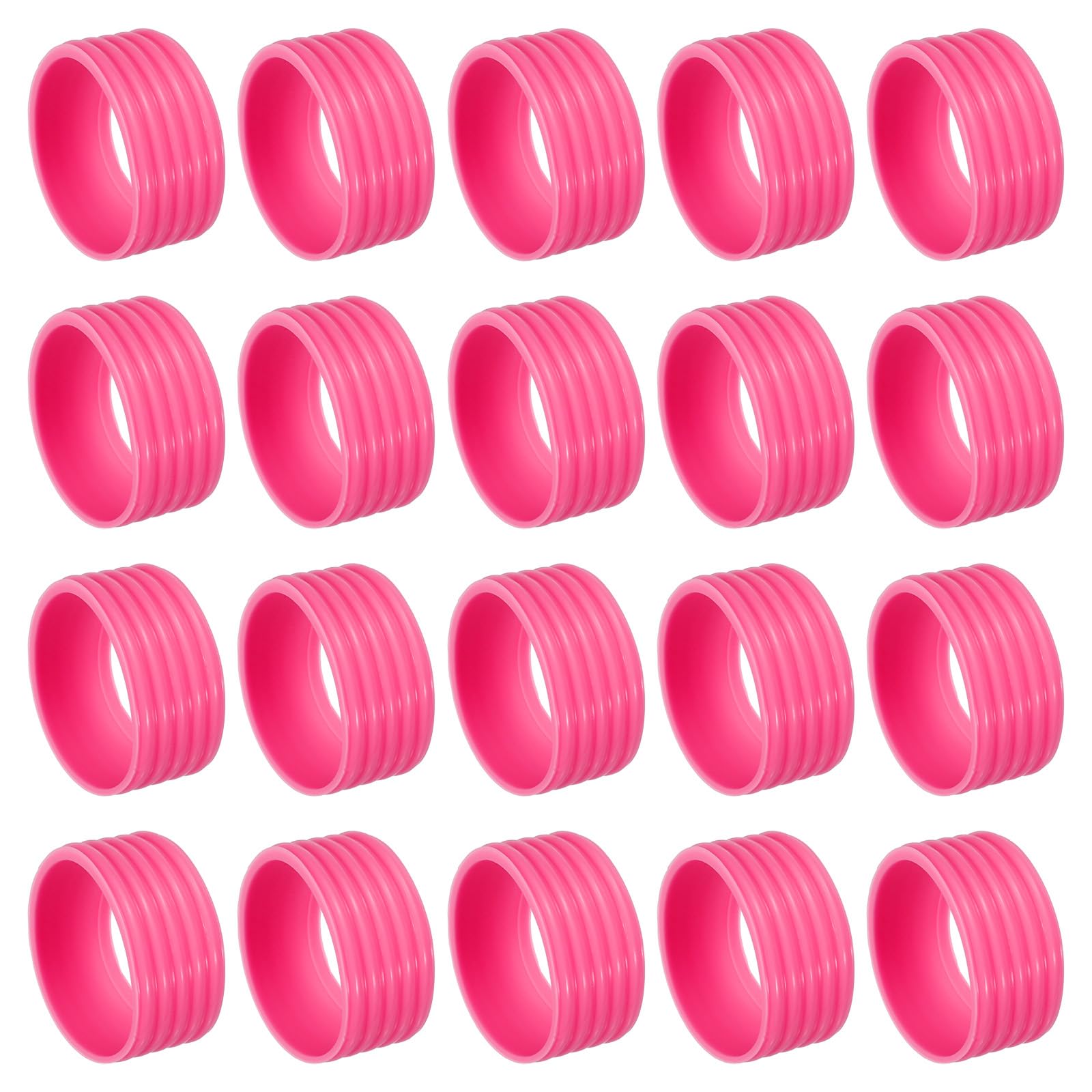 PATIKIL Badminton Racket Handle Grip Ring, 20 Pack Racquet Fix Ring Grip Band Rubber Ring Non-Slip Absorbent Overgrip in Place, Pink
