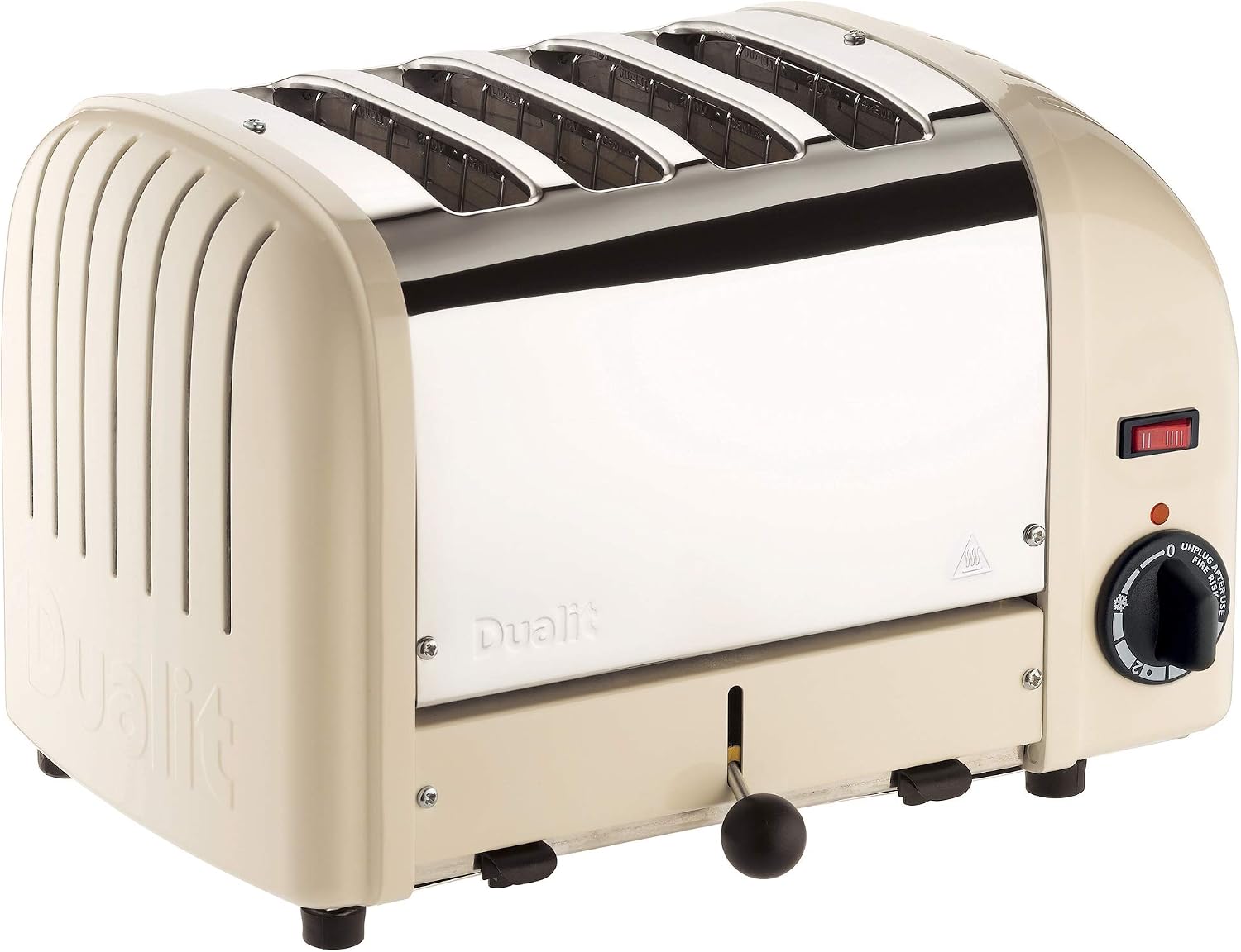 Dualit Classic 4 Slice Vario 2.2kW Toaster, Cream and Stainless Steel, Hand Built in the UK, Replaceable Proheat Elements