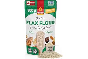 CanMar Golden Flax Flour Fiber-Rich from Flax Seeds (500g) with Protein, Omega 3-6, Calcium - Gluten-Free, Nut-Free, Non-GMO 