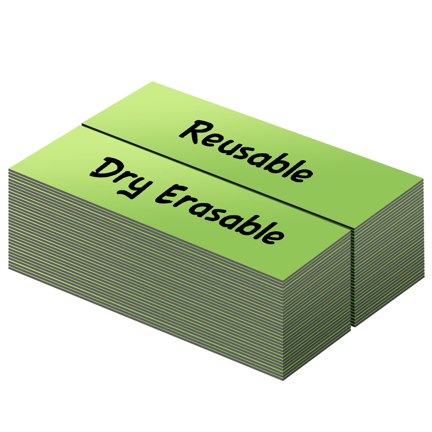 LLPT Dry Erase Magnetic Labels | 50PCS | 2.5CM x 7.6CM | Blank Writable Magnet Stickers Reusable | for Refrigerator Desktop Shelf DIY Whiteboard (DML1030GN) | Green