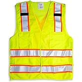 TR Industrial 5-Point Breakaway High Visibility Safety Vest, Type R Class 2