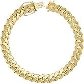 Nuragold 14k Real Yellow Gold Solid Miami Cuban Link 8mm Chain Bracelet (7"-9") Italian Jewelry for Men