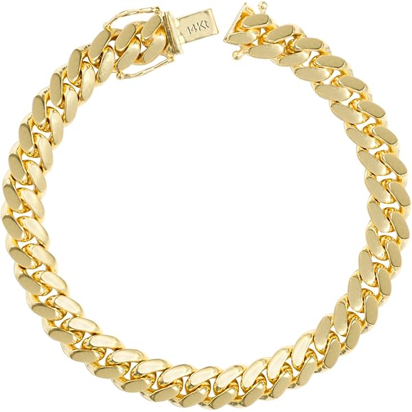 Amazon.com: Nuragold 14k Real Yellow Gold Solid Miami Cuban Link