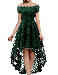 Dressystar Women's Lace Cocktail Dress Hi-Lo Off