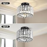 FRIDEKO HOME Crystal Ceiling Light Easric Modern Flush Mount Black view 2