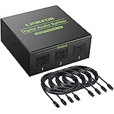 LiNKFOR Toslink Splitter,1x3 Digital SPDIF Toslink Optical Fiber Audio Splitter Fiber, 1 in 3 Out Digital Audio Splitter Supp