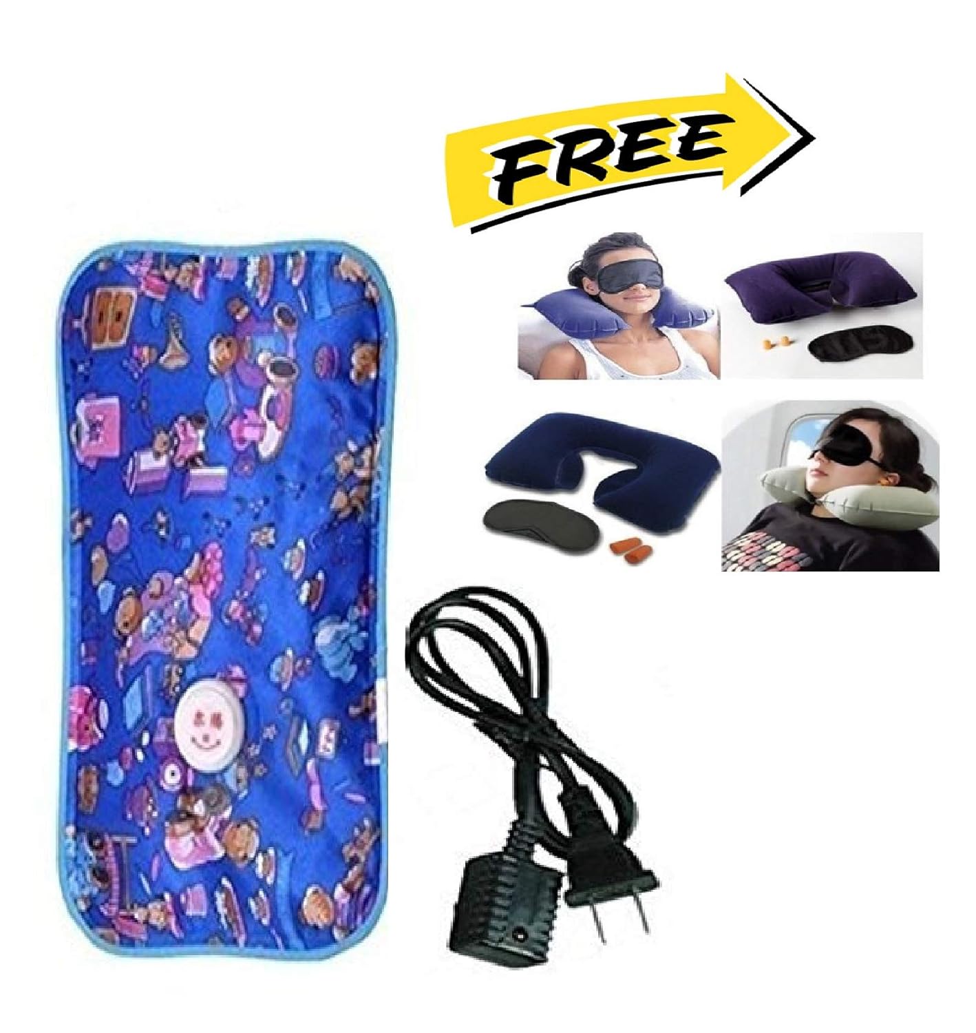 Prilly Elegance Electric Heating Pad With Neck Pillow Ear Plug