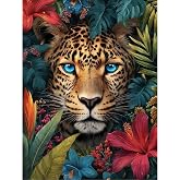 TOPCLTV Animal Diamond Art Kits for Adults,5D Leopard Diamond Painting Kits | Diy Full Round Drill Paint by Diamonds Dot Gem Art for Home Wall Decor 12x16inch