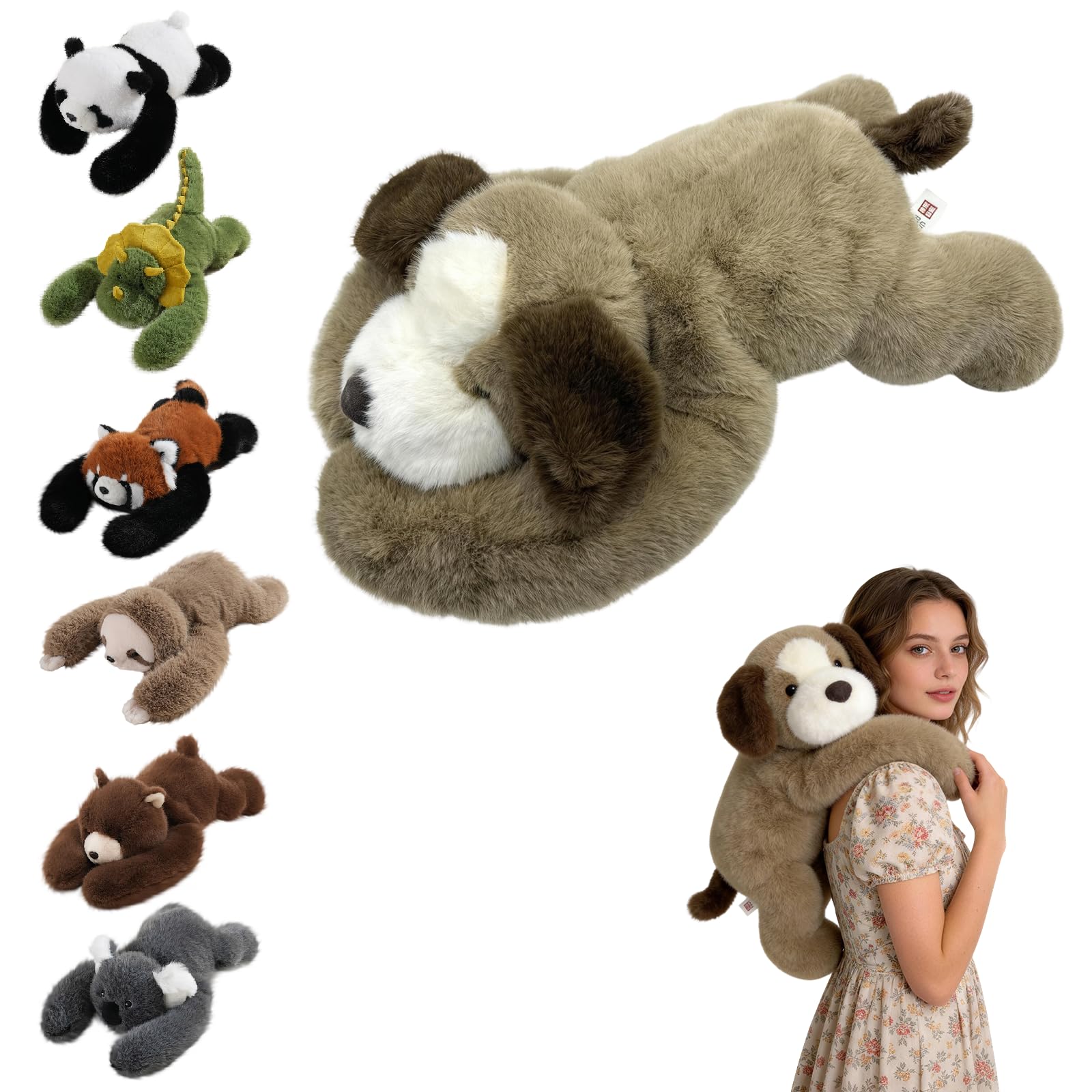 Wsndyjia Weighted Dog Plush Teddy, Soft Stuffed Animal Plushies, Cuddly Puppy Toy for Comfort & Relaxation, Pookie the Dog Weighted Animals, Hugging Companion for Anxiety Relief & Sleep Support（65cm） — image 1
