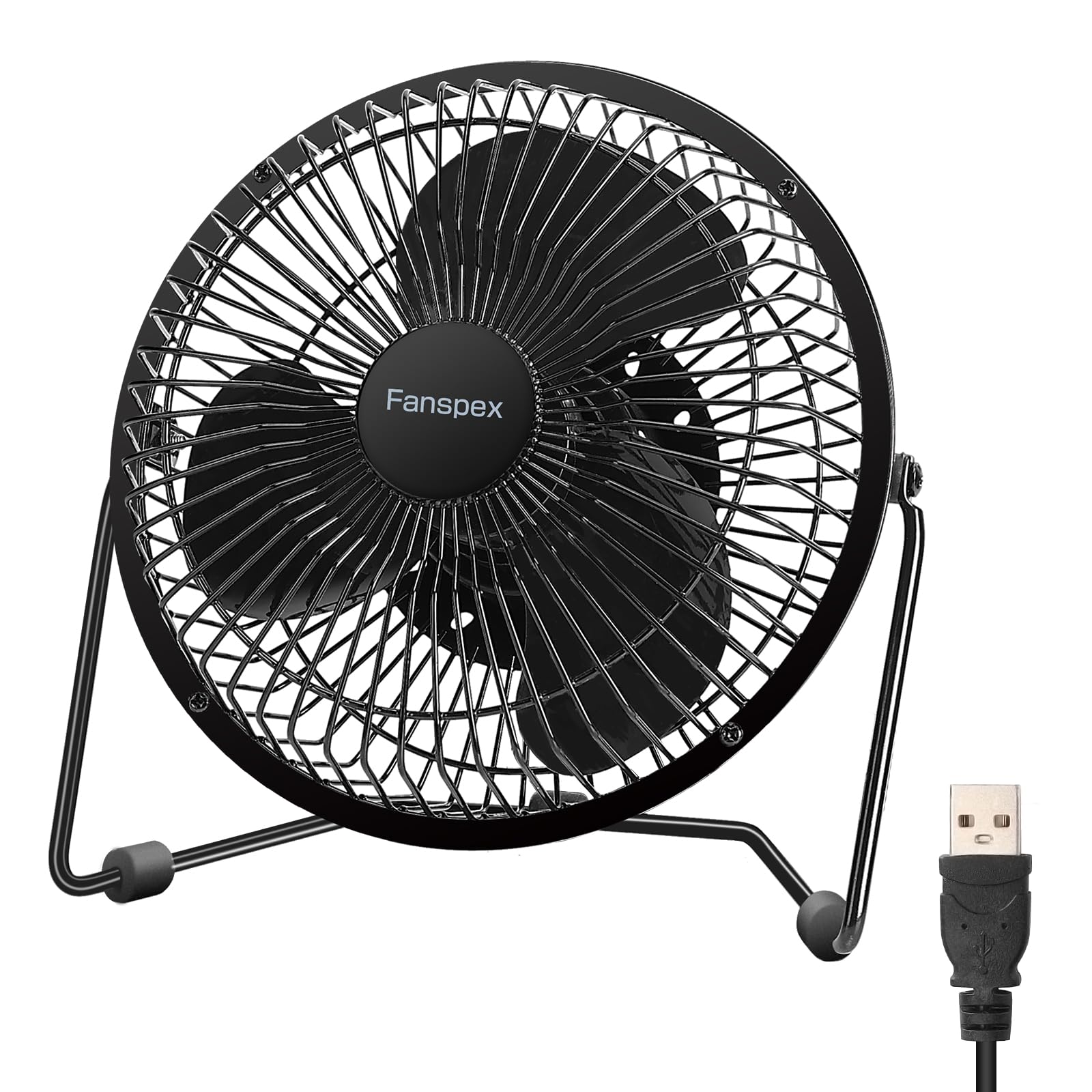 Photo 1 of Fanspex 6 Inch Small USB Desk Fan, 36 dB Quiet Desktop Fans for Home Office Bedroom, Metal Construction with 360° Adjust Tilt, 1800 RPM Fan Speed