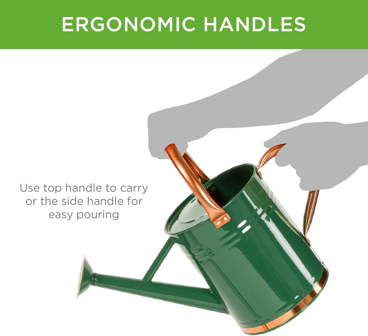 Best Choice Products 1-Gallon Lightweight Galvanized Steel Gardening Watering Can w/O-Ring, Top Handle, and Copper Accents : Garden & Outdoor