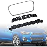 GXARTS Black Front Grille Surround Chrome Trim Molding 6402A276 Compatible with Mitsubishi Outlander Sport ASX RVR 2013-2015