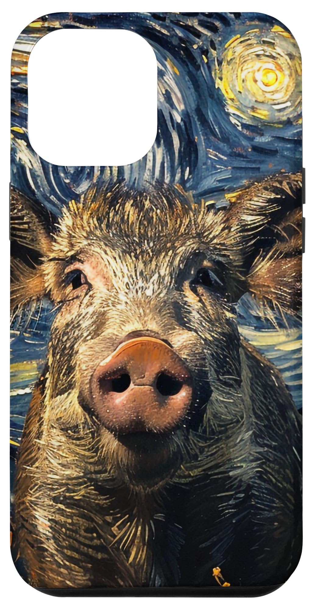 iPhone 14 Pro Max Starry Night Van Gogh Style Wild Boar Lover Portrait Case