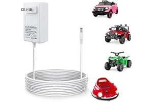YEAOI 6 Volt Charger for Kids Ride On Car Toys, 6V Battery Charger for Best Choice Products SUV,Power Supply with Indicator Light, White