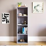 Vida Designs Oxford 4 Tier Cube Bookcase Grey Wood Shelving Unit view 2