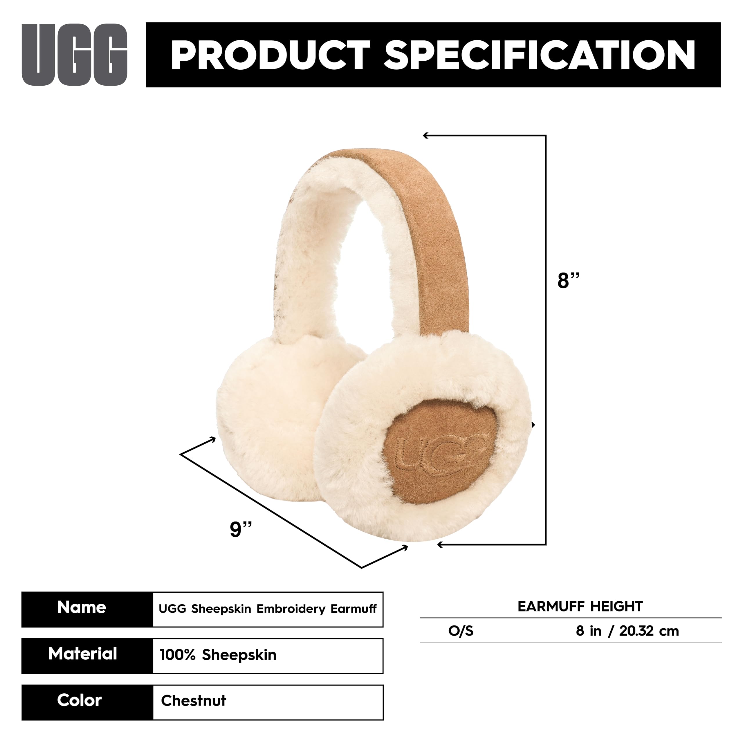 UGG womens Water Resistant Sheepskin Earmuffs With Embroidered Logo