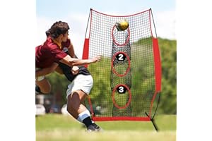 Gulfmore Football Kicker Net, Football Net for Throwing,Football Trainer thorwing net,Quarterback Football Trainer Net,Football Passing and Throwing Net with Three Targets ，5x7FT