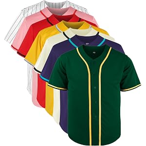 Youth Baseball Jersey Blank Boys T Shirt Button Down Hip Hop Fashion Sport Shirts Tops for Girls S-XL