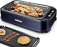 Indoor Grill Electric Grill Griddle CUSIMAX Smokeless Grill, Portable Korean BBQ Grill with Turbo Smoke Extractor Technology, Non-stick Removable Plates, Dishwasher-Safe, Tempered Glass Lid,1500W