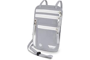 HERO TRAVEL SUPPLY HERO Neck Wallet – RFID Blocking Passport Holder – Easy to Conceal Travel Pouch