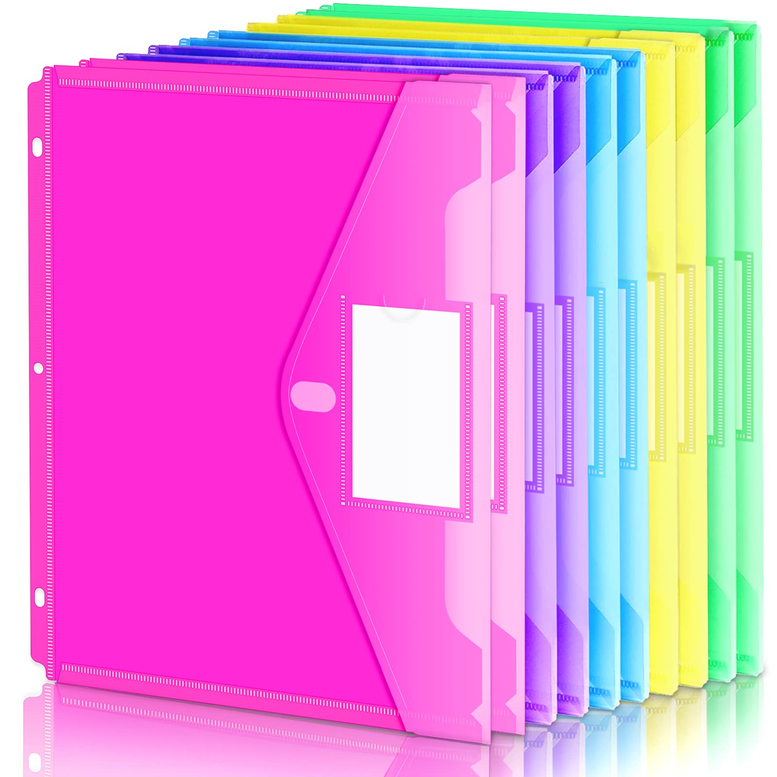 Photo 1 of Forvencer Binder Pocket, 10 Pack Super Heavyweight Plastic Folders with Tight Closure, Folders with Pockets Side Loading, Binder Organizer, Binder Dividers with Pockets, Letter Size, Assorted Colors