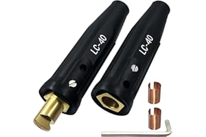 PIDNSROZO LC-40 Welding Cable Quick Connector Set, Black Male and Female Connectors for Welding Machine Leads, 1/0 and 2/0 Cable Size Capacity, 350 Amp Max Rating