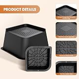 MYMULIKE Bed Risers 3 Inch Heavy Duty Up to 6000 Lbs L Shaped 4 Pack Black view 3